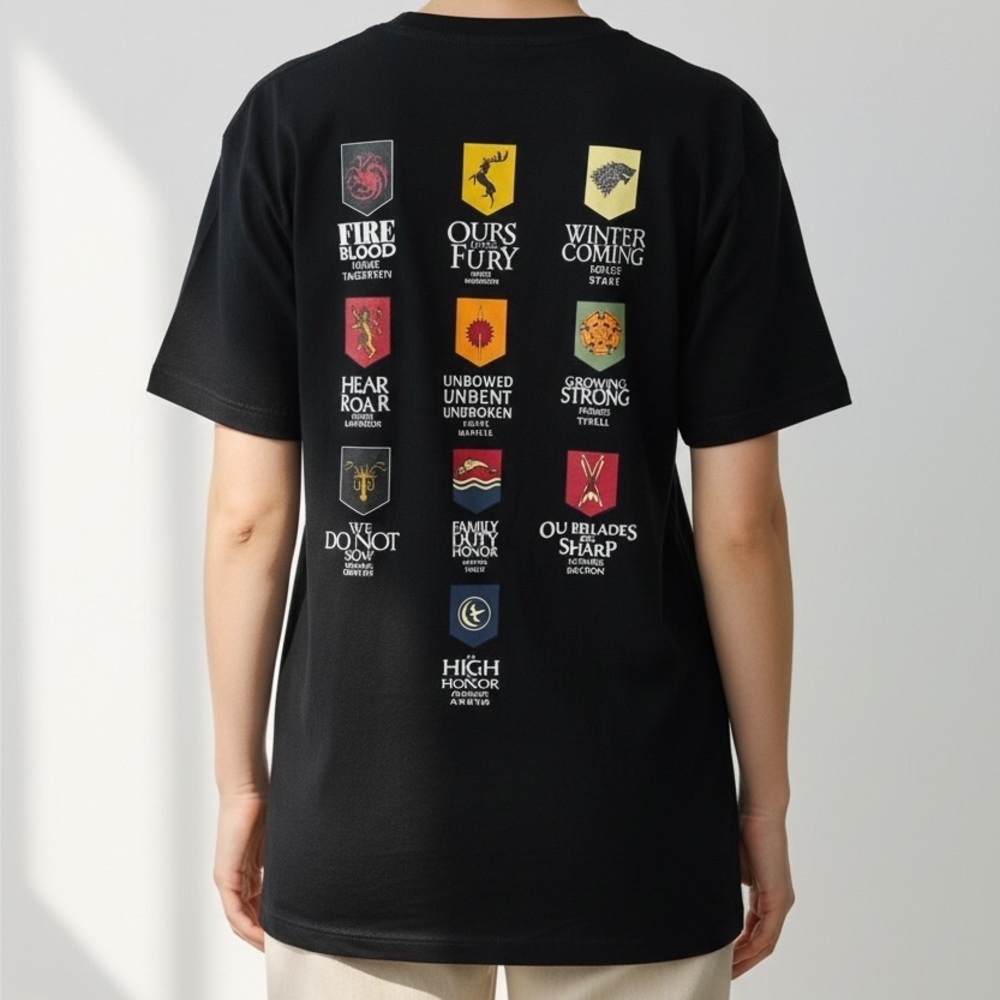 URBAN OUTFITTERS (S) Game of Thrones Graphic Tee Cotton UNISEX Black - Small
